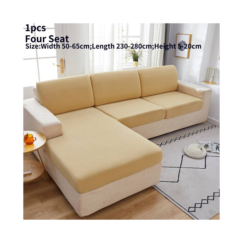 (Jaune quatre places) Housses de canapé extensibles en élasthanne élastique Housse de protection pour