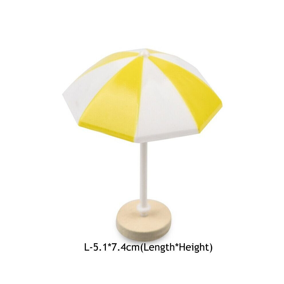 (Jaune (5,1 x 7,4 cm)) Mini parasol de plage micro paysage ornement