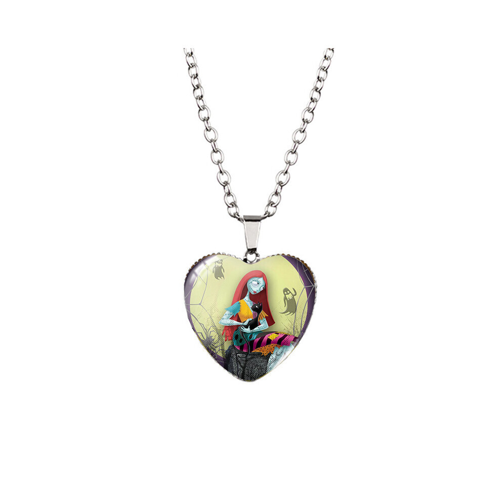 (XXXL3610, chaîne en acier inoxydable) Collier en forme de cœur de cauchemar à collectionner avant Noël,