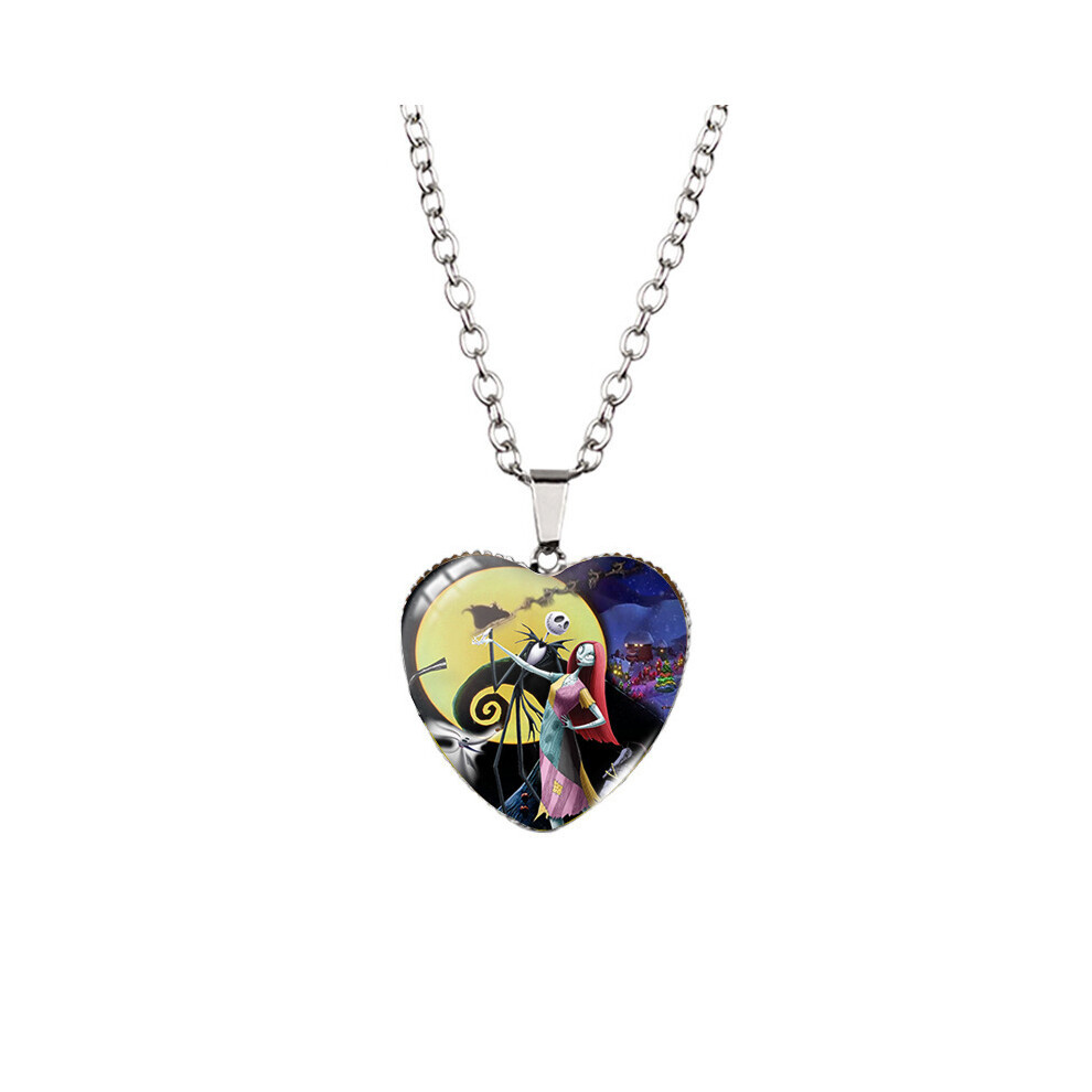 (XXXL3613, chaîne en acier inoxydable) Collier en forme de cœur de cauchemar à collectionner avant Noël,