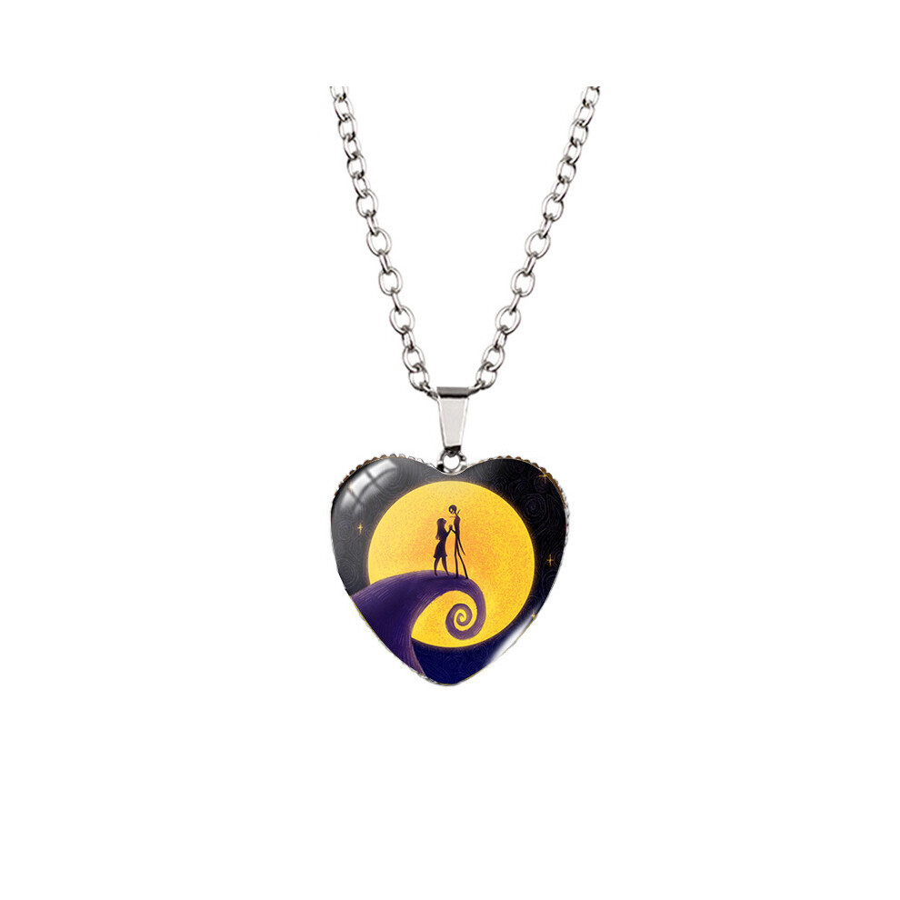 (XXXL3614, chaîne en acier inoxydable) Collier en forme de cœur de cauchemar à collectionner avant Noël,