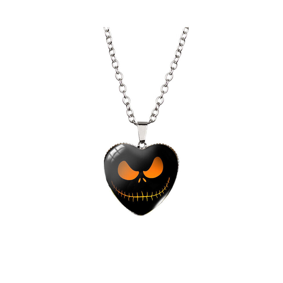 (XXXL364, chaîne en acier inoxydable) Collier en forme de cœur de cauchemar à collectionner avant Noël,