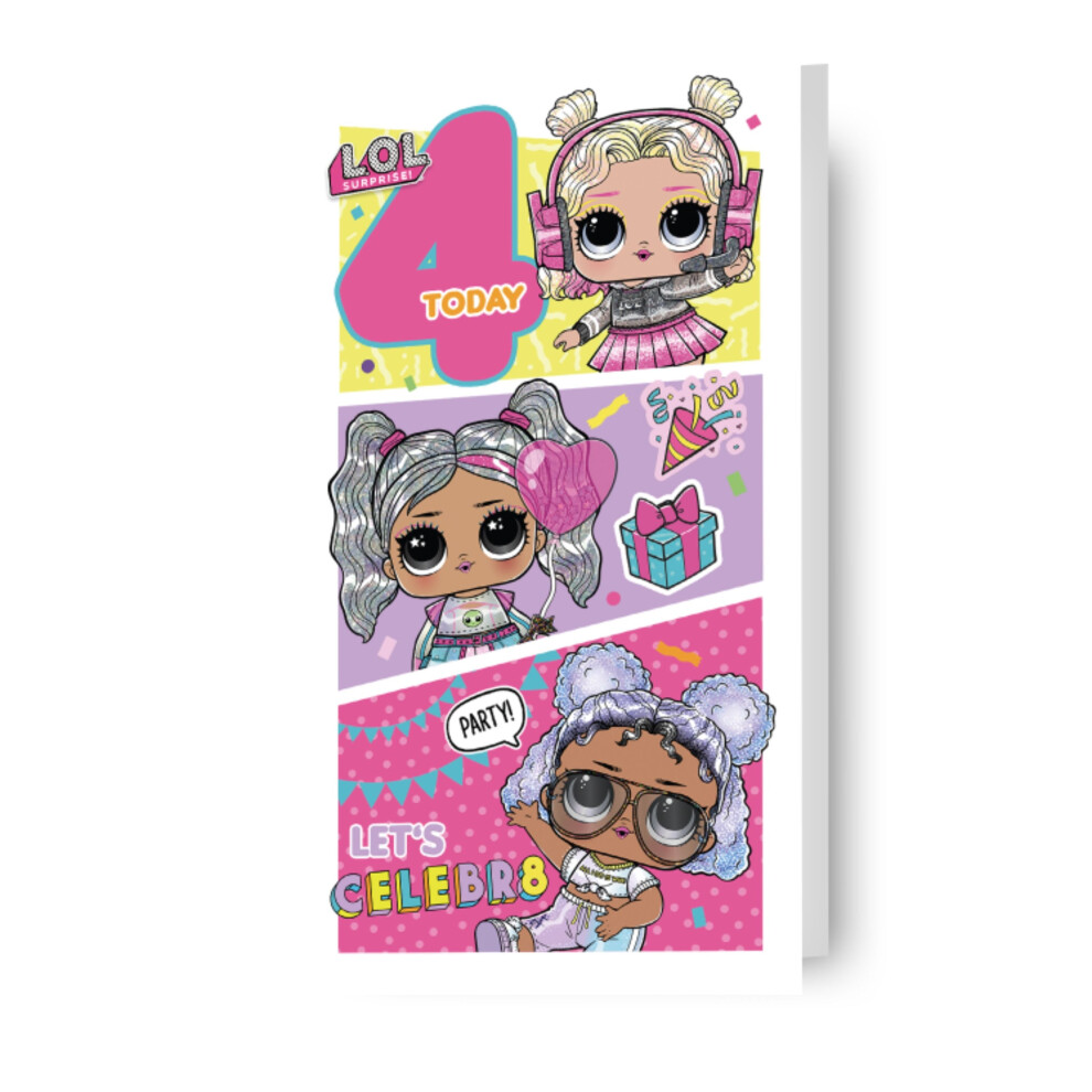 L.o.l. Surprise! Lol Surprise Age 4 Birthday Card