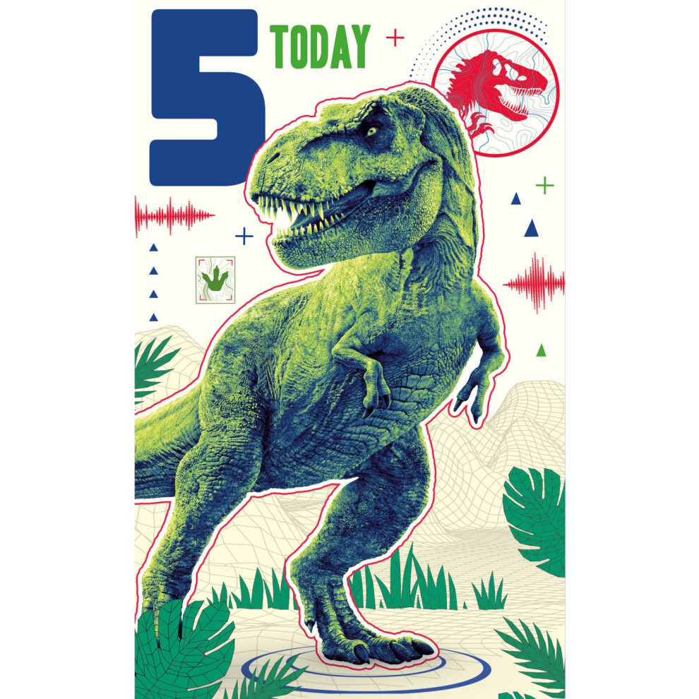 Jurassic World Age 5 Birthday Card