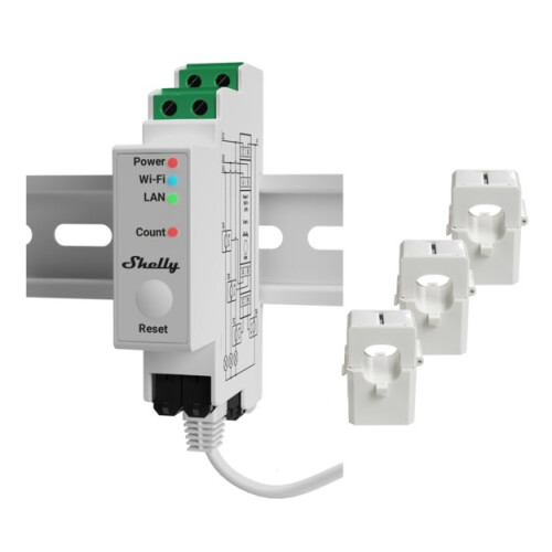Compteur de courant - Shelly - Pro 3EM - Wi-Fi - Bluetooth - Précision 1%