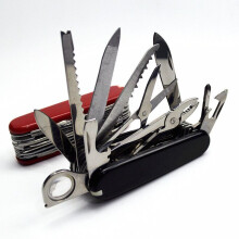 (Röd) Fällkniv 30 Grundfunktioner Swiss 91mm EDC Multi Tool Arméknivar Militär fickjakt