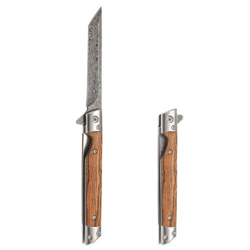 (Square 01) Fällkniv Multipurpose Camping Snabböppningskniv Rostfritt stål Bär hög hårdhet