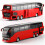 (Red)1:32 High Quality Alloy Double Deck Bus Sound Light Metal Diecast Pull Back Simulation Luxury Sightseeing 1