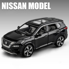 (Negro) 1:32 Nissan X-Trail SUV Modelo de aleación Coche de juguete Diecasts Fundición Sonido y luz