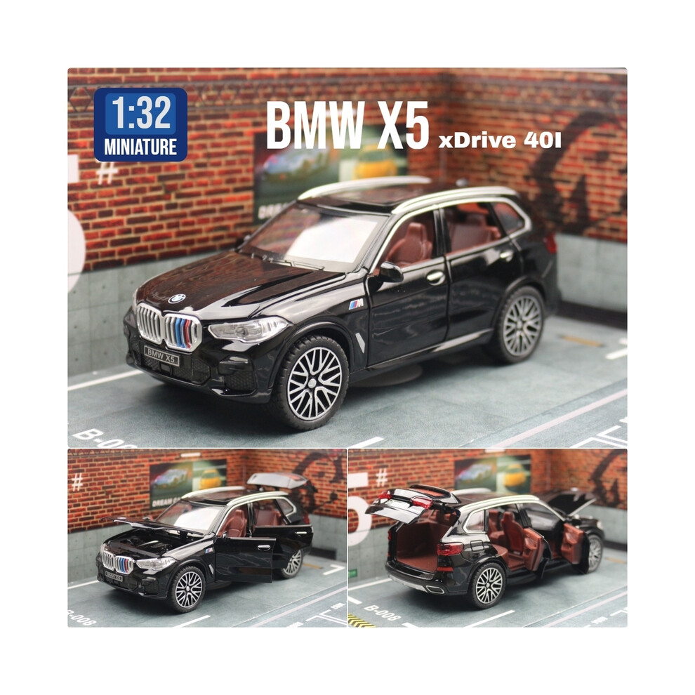 (noir) 1/32 BMW X5 SUV Jouet Voiture Modèle Moulé Sous Pression En Métal Véhicule Miniature Son & Lumière