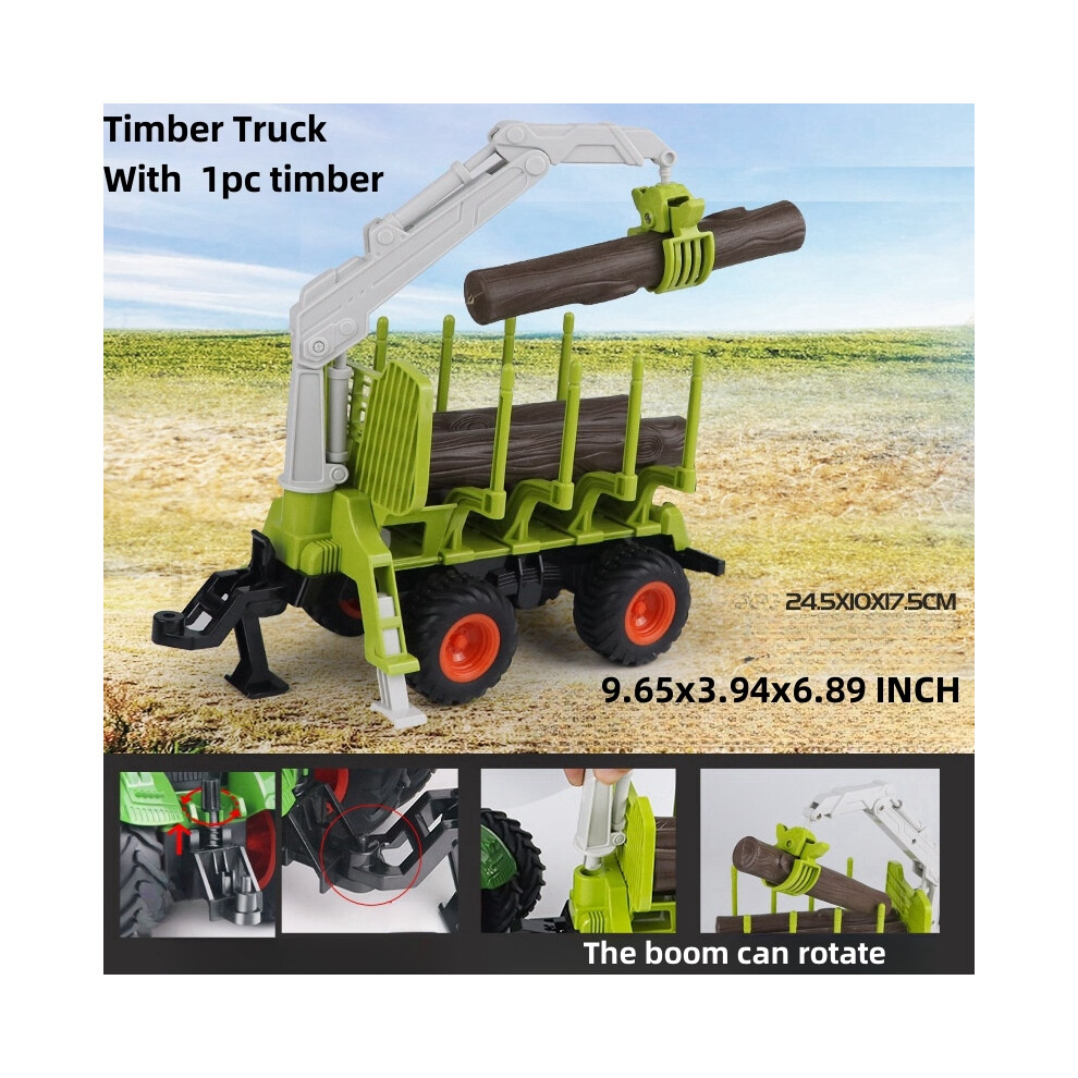 (Camion forestier) Jouets de tracteur à grande échelle DIY Farmer Car Playset Toy Transport Trailer