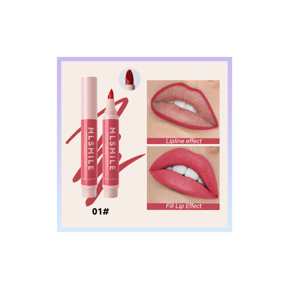 Zhizhen Non-Stick Cup Lip Dye Liquid Pen Matte Easy Colour Marker Lipstick Lip Glaze Lip Liner Pen 01#