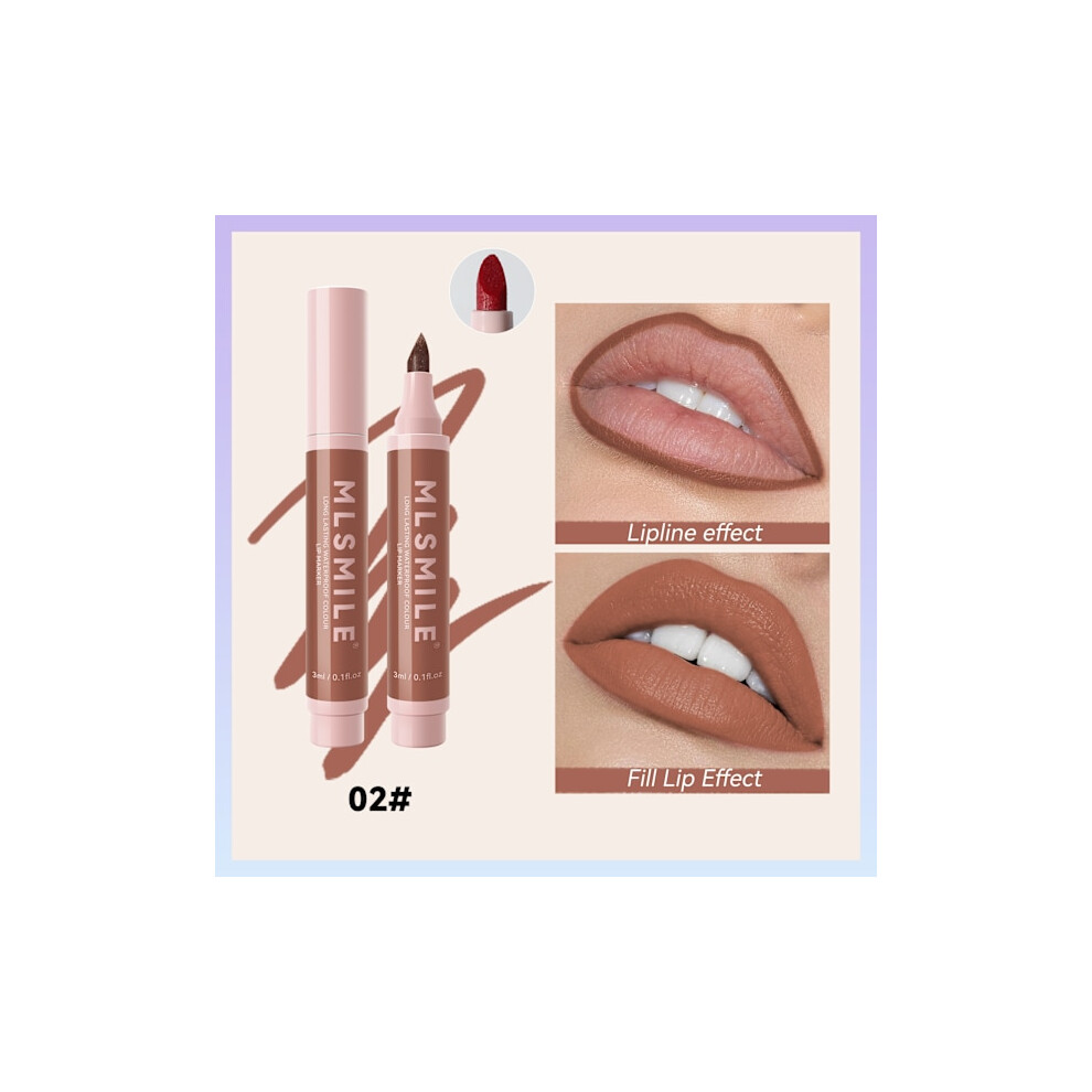 Zhizhen Non-Stick Cup Lip Dye Liquid Pen Matte Easy Colour Marker Lipstick Lip Glaze Lip Liner Pen 02#