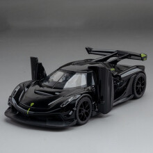(Musta) Mittakaava 1:32 KNSG Jesko Automalli Lelu Seos Kori Kumi Renkaat Diecast Superauto Mallit Ovet avattu