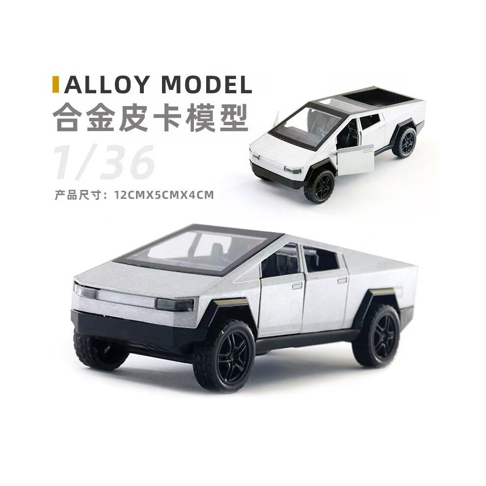 (baise) Tesla 1:36 Cybertruck Pickup SUV Alliage Modèle de Voiture Moulé Sous Pression Métal Jouet Véhicule