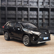 (Noir) 1:32 RAV4 SUV 2023 Alliage moulé sous pression Jouet Voiture Modèle Son et Lumière Pull Back