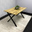 Wooden Dining Table With Metal Legs for Dining, Work, or Study 1