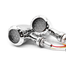 (Krom)2 st/set Universal Motorcykel LED Blinkers Motorcykel Modifierad Kulform Indikator