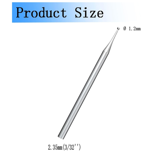 6 peças de brocas redondas de 1,2 mm - brocas de fio de haste de 3/32 polegadas para fabricação de lapidação 2