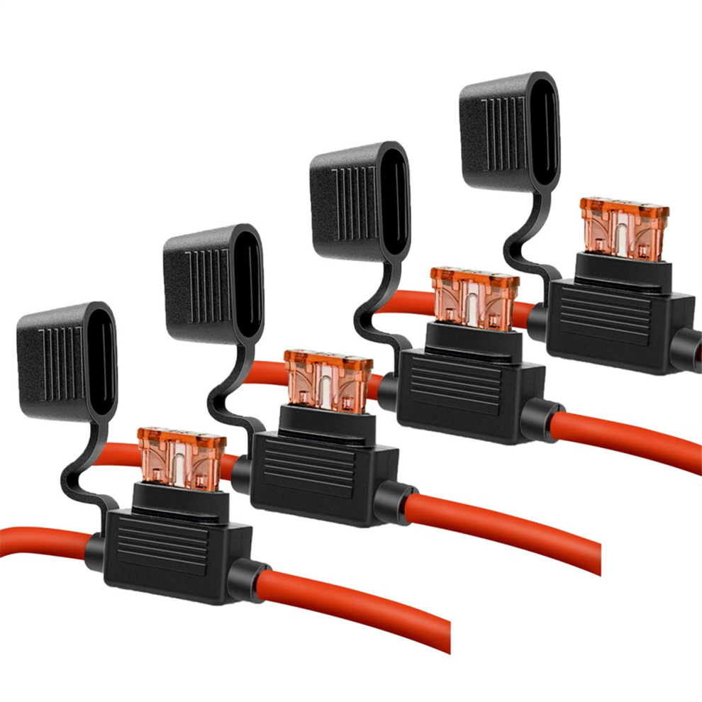 10 Gauge Fuse Holder - Awg Inline With 40 Amp Atc Blade Fuses (4Pack) Automotive Retrofit 4852257113011