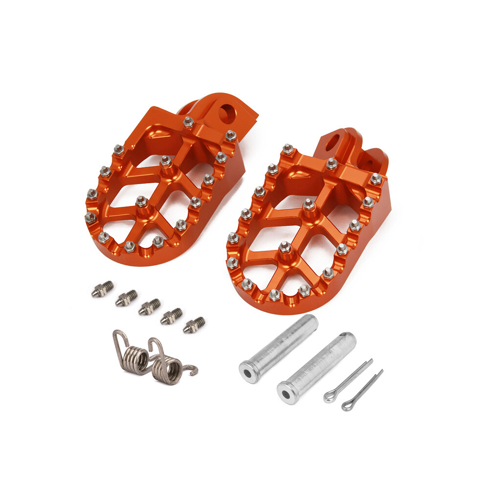 (Orange avec broche) Repose-pieds moto repose-pieds en aluminium repose-pieds pour KTM SX SXF EXC EXCF