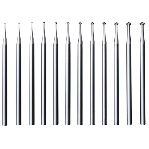 12 peças 90º Hart Burr - haste de 3/32 polegadas 90 graus Heart Burs joias entalhe bits lapidação conjunto 1