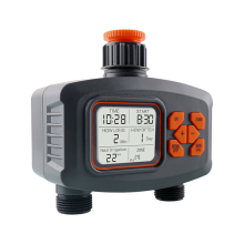 Temporizador de água de 2 vias com tela LCD à prova d'água IP65 Sistema de controlador automático de irrigação de jardim doméstico
