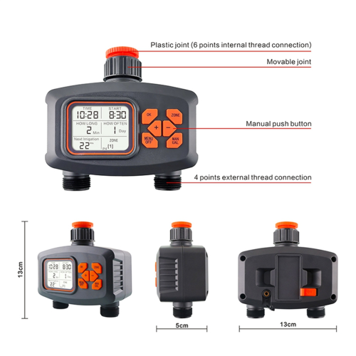 2-Way Water Timer LCD Display Waterproof IP65 Home Garden Irrigation Rainfall Automatic Controller System 2