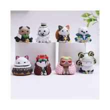 (8τμχ B) Mini One Piece Cat Cartoon Κούκλα Διακόσμηση Αυτοκινήτου Πλαστι