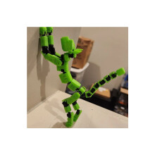 Juguete 3D de perro robot con impresión de descompresión (verde), modelo móvil poliarticular, decoración