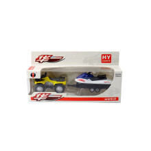 (Car Yellow) Malli Lasten metalliseoslelut Extended Car Series Flat Trailer Container Car