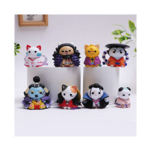 (8τμχ C) Mini One Piece Cat Cartoon Κούκλα Διακόσμηση Αυτοκινήτου Πλαστι