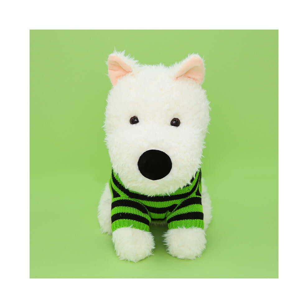 (Pull vert, 23 cm/9,06 pouces) West Highland White Terrier en peluche câlin fille cadeau de vacances