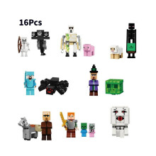 (Estilo A) 8 piezas de Minecraft My World Minifiguras que encajan en bloques de construcción de juguete para niños