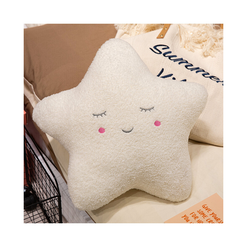 (Blanc) coussin en peluche jouet beignet nuage lune étoile à cinq branches coussin de canapé