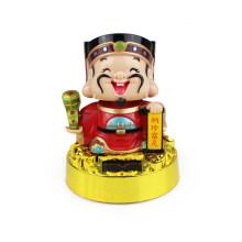 (Jade Ruyi) Bambola con testa a forma di dio della ricchezza, alimentata ad energia solare, accessorio per regalo