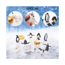 Animali polari 16 pezzi Figurine Simulazione Giocattoli educativi Decorazione Regalo Bambini