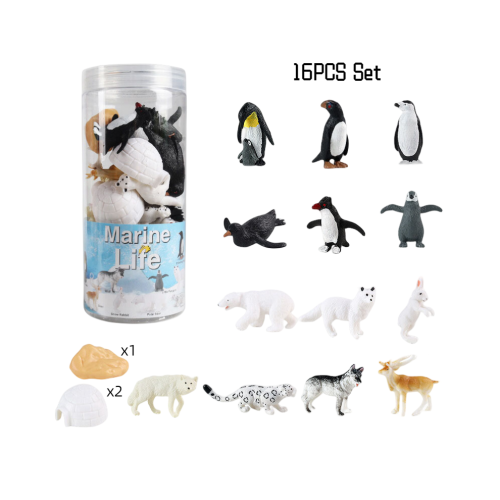 Polar Animals 16τμχ Figurines Simulation Εκπαιδευτικά Παιχνίδια Δώρο γι 2