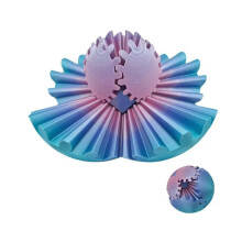 (Sininen vaaleanpunainen, halkaisija 6 cm) 3D-painettu Gear Spin Ball Cube opetuslelu Täydellinen lahja