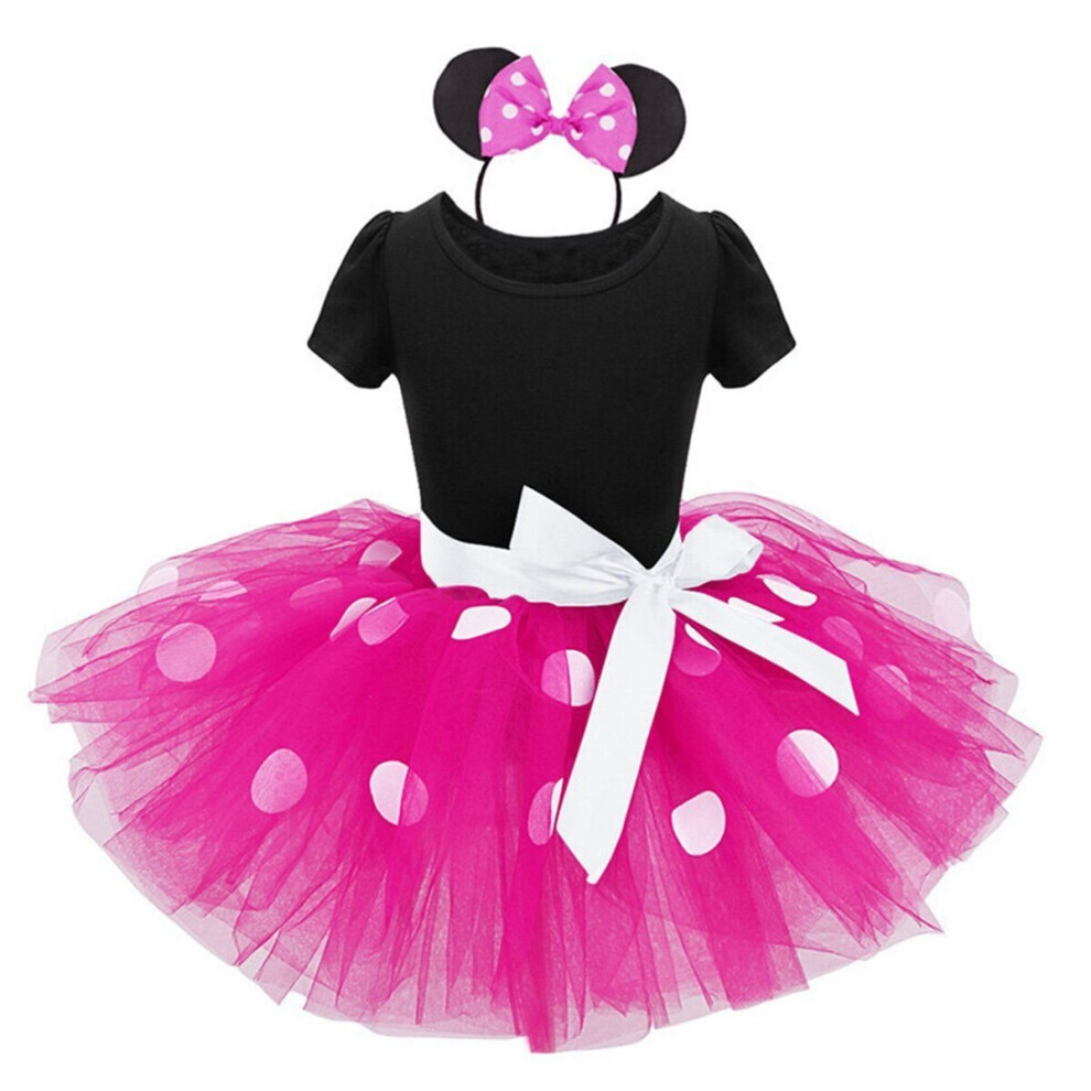 (2-3 ans, Rose) Halloween bébé enfant en bas âge enfants filles Minnie Mickey Mouse robe de princesse