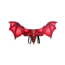 (Punainen) Halloween Carnival Aikuisten koristelu Kuitukangas Dragon Wings Cosplay Rekvisiitta
