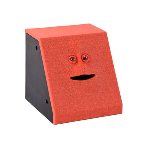 (Κόκκινο τούβλο) Piggy Face Bank που ανιχνεύει χρήματα Τρώει