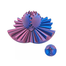 (Vaaleanpunainen sininen, halkaisija 8 cm) 3d painettu Gear Spin Ball Cube opetuslelu Täydellinen lahja