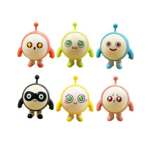 Bambole in PVC per feste a forma di uovo, sei design colorati, ideali per la decorazione della stanza dei bambini