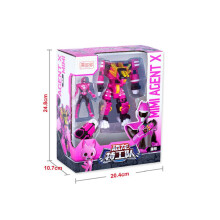 (Rosa) Force Mini Action Figure Bambola Giocattolo per Bambini Personaggi dei Cartoni Animati Modello Scatola