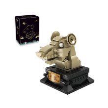 (StyleA) Toy Diy Interactive Heng San He 32002 Κινέζικο Zodiac Animal Head Blocks Building Copper