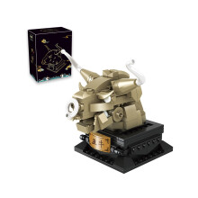 (StyleB) Toy Diy Interactive Heng San He 32002 Κινέζικο Zodiac Animal Head Blocks Building Copper