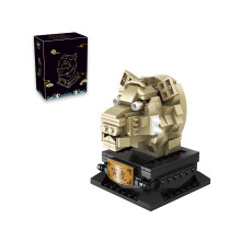 (StyleC) Toy Diy Interactive Heng San He 32002 Κινέζικο Zodiac Animal Head Blocks Building Copper