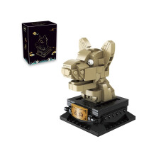 (StyleK) Toy Diy Interactive Heng San He 32002 Κινέζικο Zodiac Animal Head Blocks Building Copper