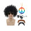 (Black Fan Hair Color22) Μοναδικό σετ μαύρης πανκ περούκας για 1